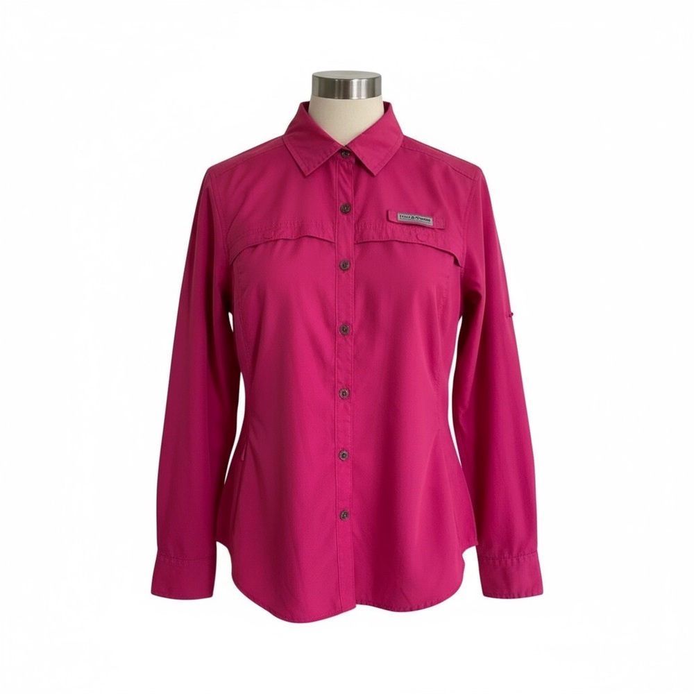 Field & Stream  Women's Pink Vented Button-Up Shirt outdoor hiking fishing